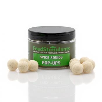 Feedstimulants pre-Soaked Pop Ups Spicy Squid 12mm od. 16mm